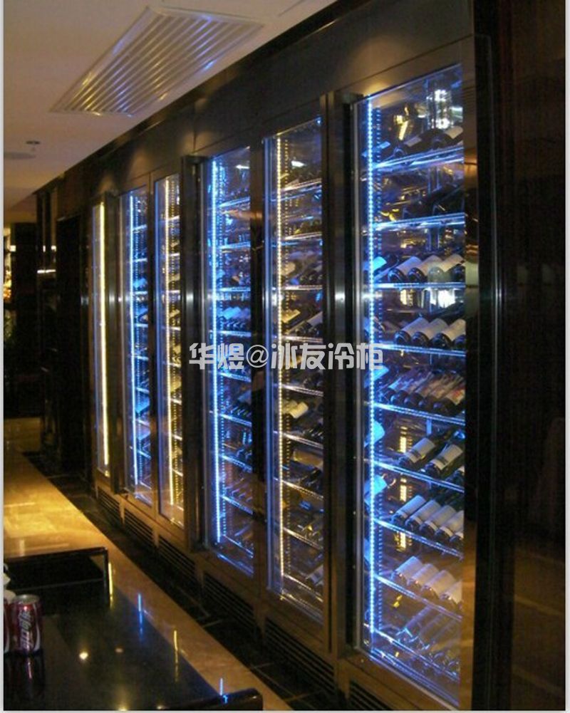 高档黑钛金拉丝不锈钢红酒柜不锈钢恒温酒柜风冷红酒冷藏展示柜(图3)