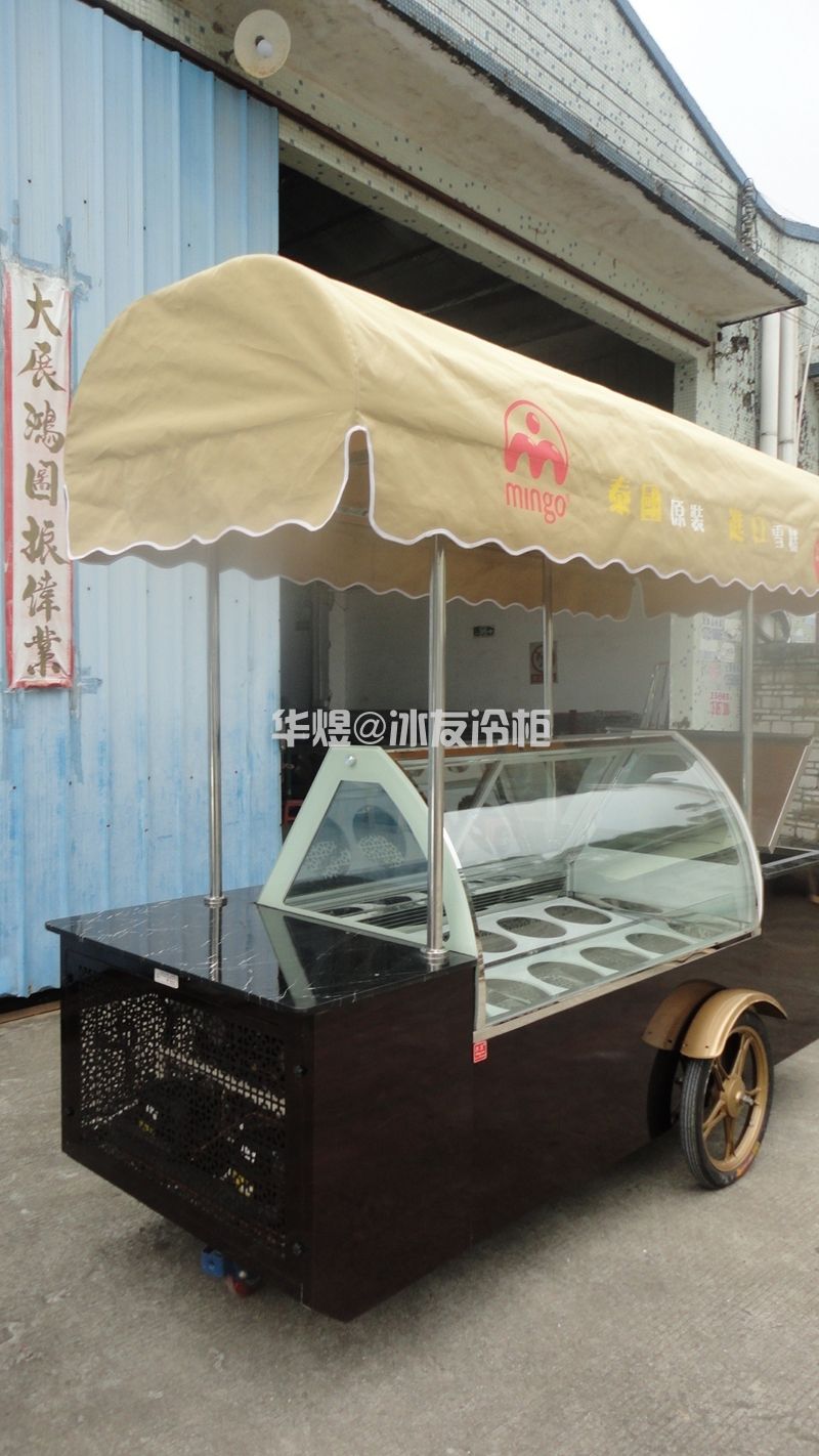 冰友10桶冰淇淋车流动式冰淇淋车花车展示柜小吃车(图8)