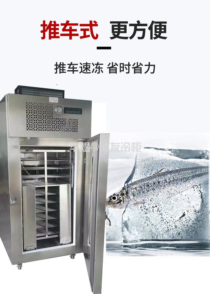 冰友单门加强款11盘带推车速冻柜食品速冻机水果蔬菜急速冷冻设备(图8)