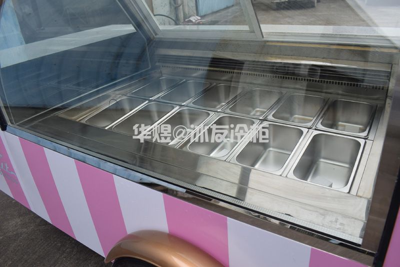 冰友12盘冰淇淋车流动式冰淇淋花车展示柜移动雪糕车(图15)
