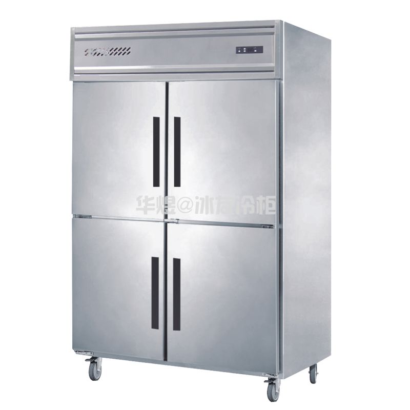 四门立式不锈钢厨房冷柜果蔬保鲜冷藏柜冷冻冰箱(图1)
