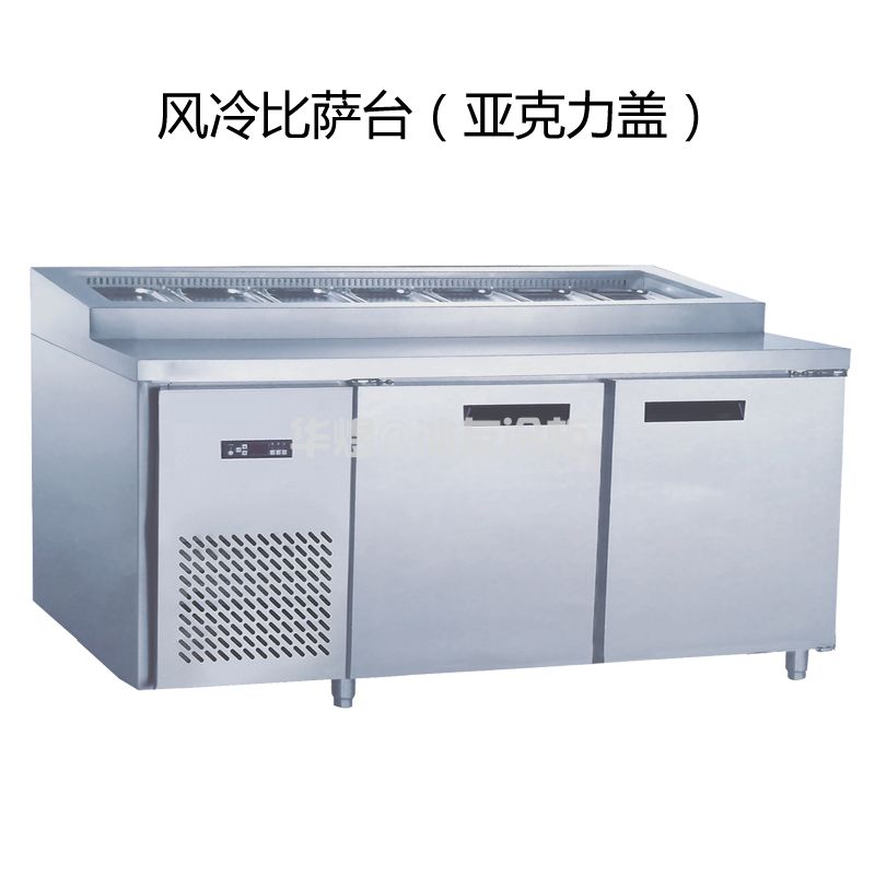 不锈钢披萨柜商用风冷比萨冷藏柜比萨操作台保鲜柜沙拉台(图1)