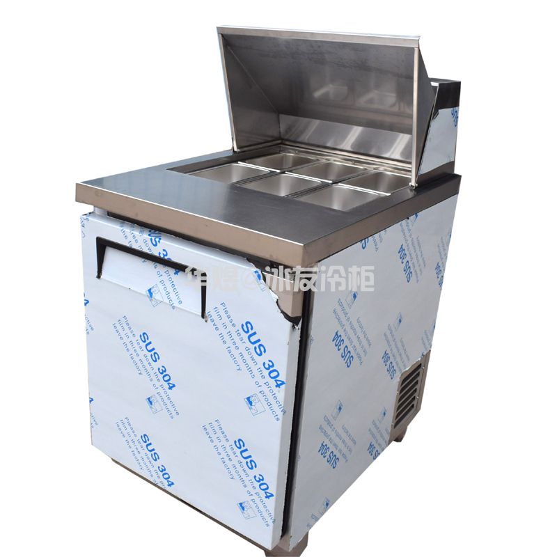 掀盖沙拉台比萨柜不锈钢沙拉比萨保鲜冷藏柜商用不锈钢冷柜(图5)