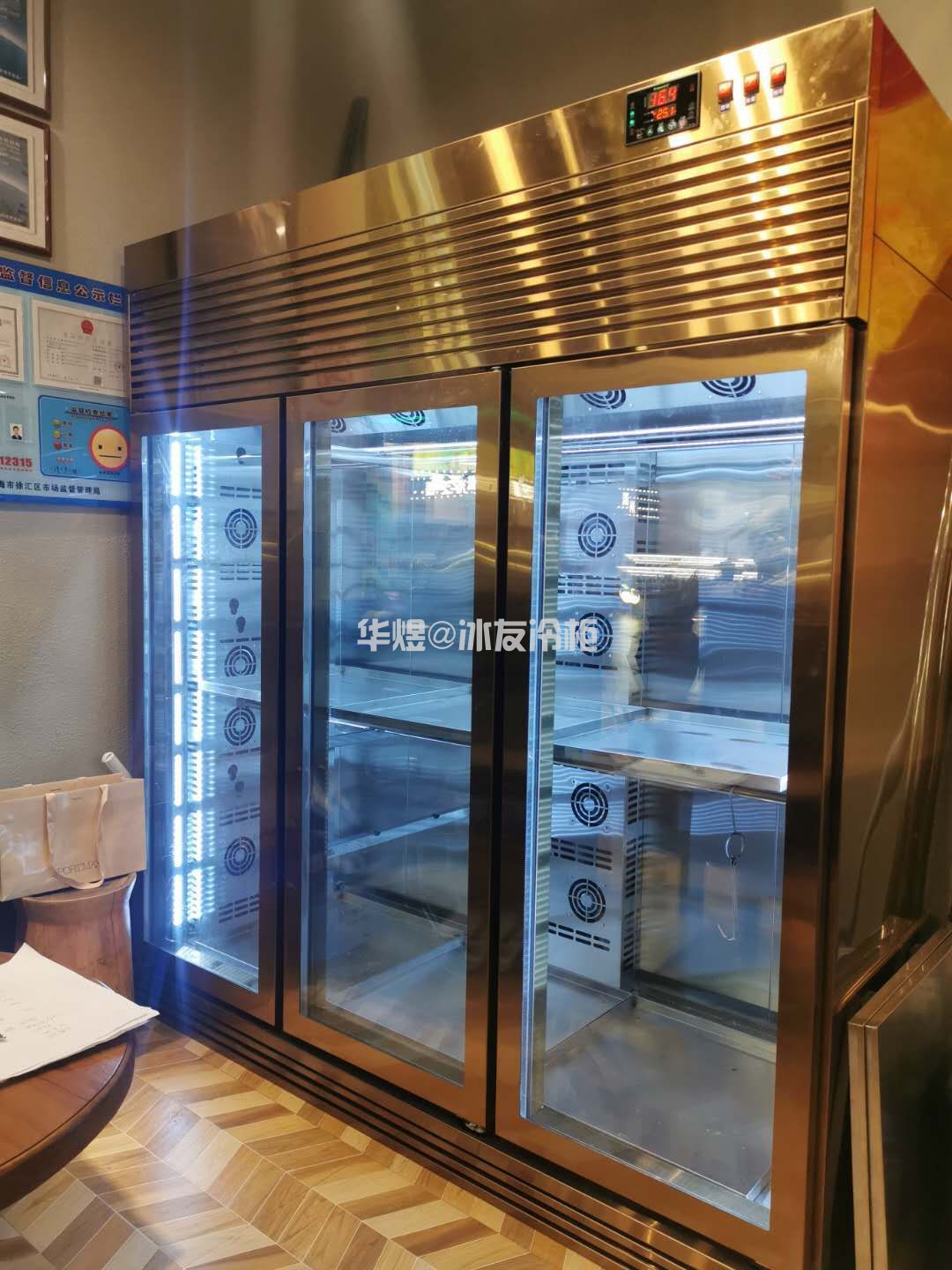 冰友常规款三门晾鸭柜烤鸭、烧鹅、乳鸽风干柜烤鸭晾胚展示柜冷柜(图8)