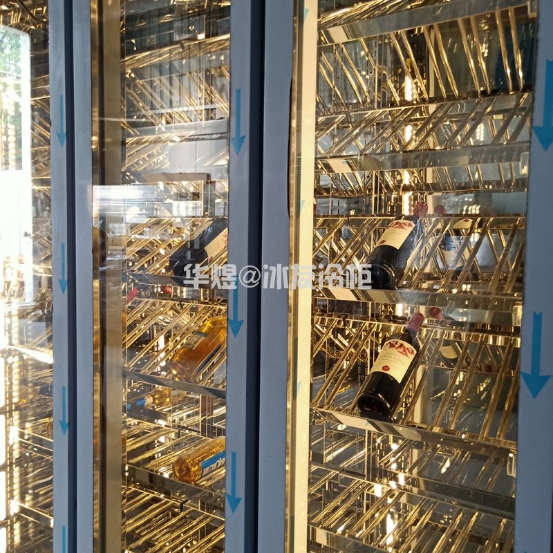分体式无指纹玫瑰金组合酒店柜高端酒柜展示柜(图7)