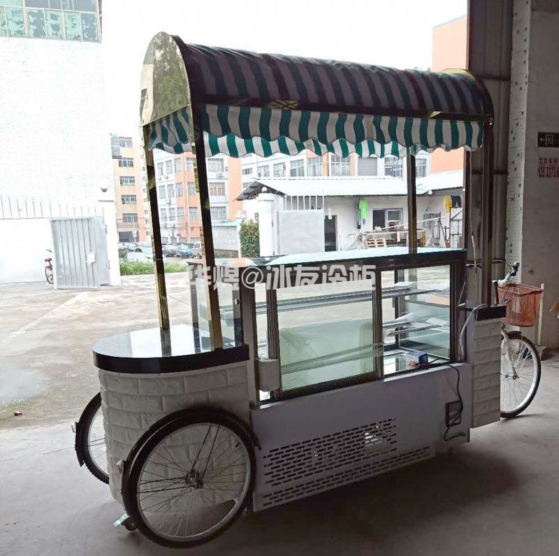 冰友独特单车型蛋糕车户外式蛋糕展示柜冰淇淋车可移动蛋糕甜品车(图4)