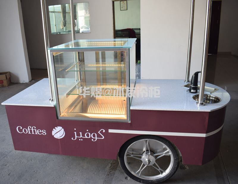 冰友蛋糕车冰淇淋车商用流动蛋糕冷藏车移动花车甜品车蛋糕柜定做(图5)