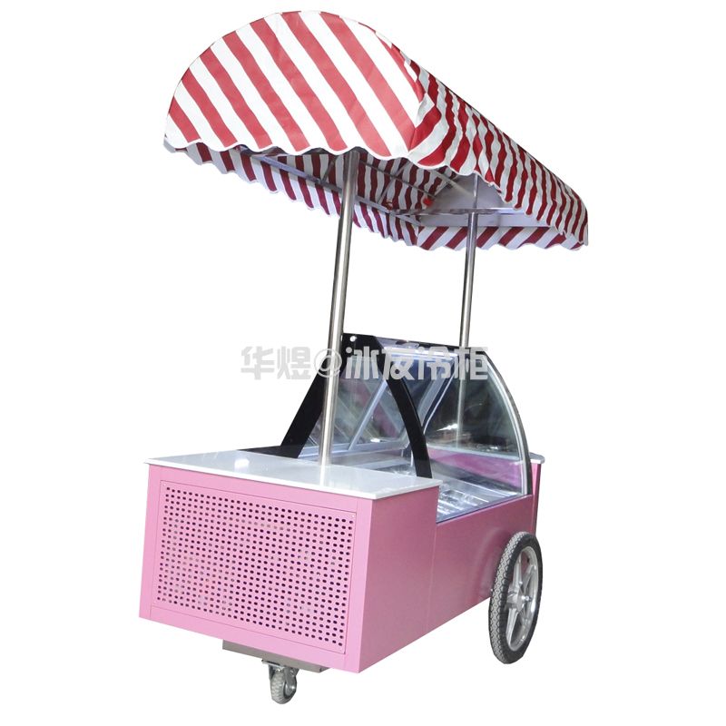 冰友冰淇淋车移动雪糕车冰激凌车售卖车移动式冰淇淋展示柜手推车(图2)