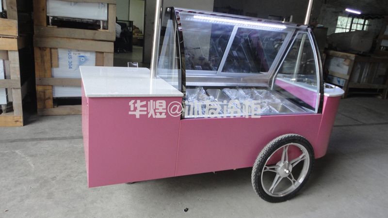 冰友冰淇淋车移动雪糕车冰激凌车售卖车移动式冰淇淋展示柜手推车(图8)