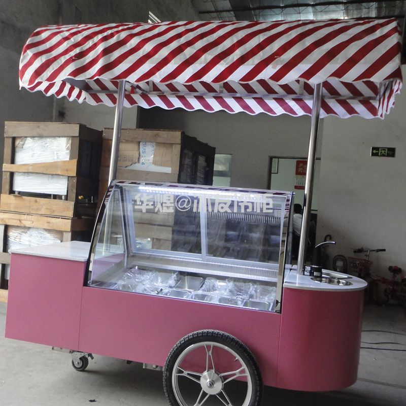 冰友冰淇淋车移动雪糕车冰激凌车售卖车移动式冰淇淋展示柜手推车(图7)