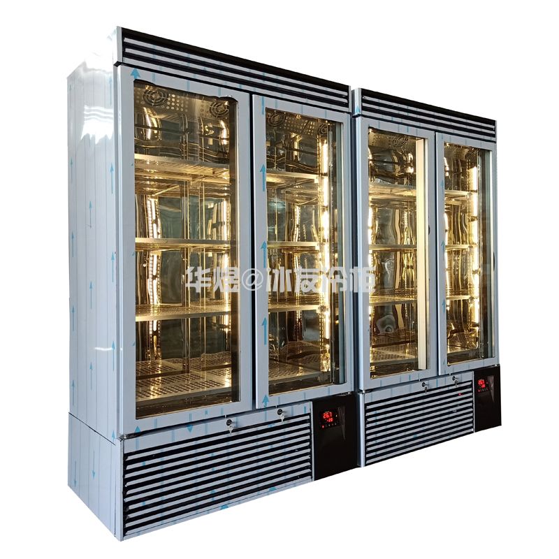黑拉丝低温牛肉展示柜牛肉冷冻柜玻璃门展示冷柜(图1)