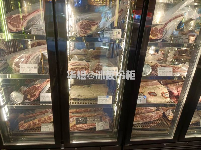 黑拉丝低温牛肉展示柜牛肉冷冻柜玻璃门展示冷柜(图11)