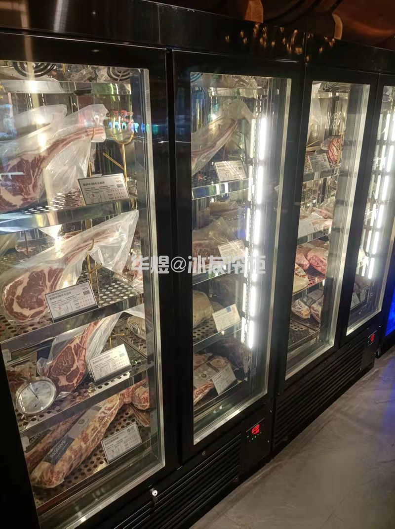 黑拉丝低温牛肉展示柜牛肉冷冻柜玻璃门展示冷柜(图10)