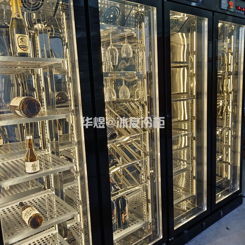 订制高身四门多温分区展示冷柜啤酒柜红酒柜鲜柜干式熟成柜(图6)