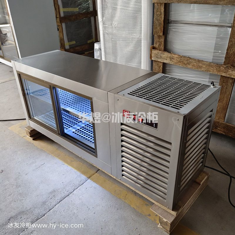 冰友风冷式厨房吊柜不锈钢挂墙冷柜玻璃门保鲜冷藏展示柜(图2)